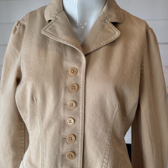 Lauren Ralph Lauren Khaki Tan Soft Cotton Classic Blazer with Pocket Size M - Picture 3 of 11